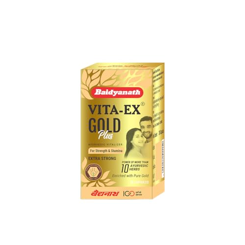 Baidyanath Vita ex Gold Plus -Pack of 20 Capsules | Made with Pure Himalayan Shilajit, Ashwagandha & Safed Musli, 1 count