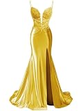 Vestido de dama de honor de satén con hombros descubiertos para mujer, manga larga, espalda descubierta, vestido de baile de graduación