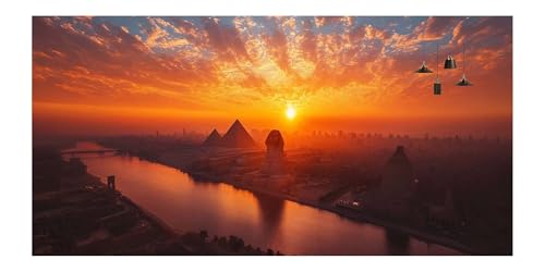 Diamond Painting Égypte Coucher de Soleil Kit Complet 50x150cm