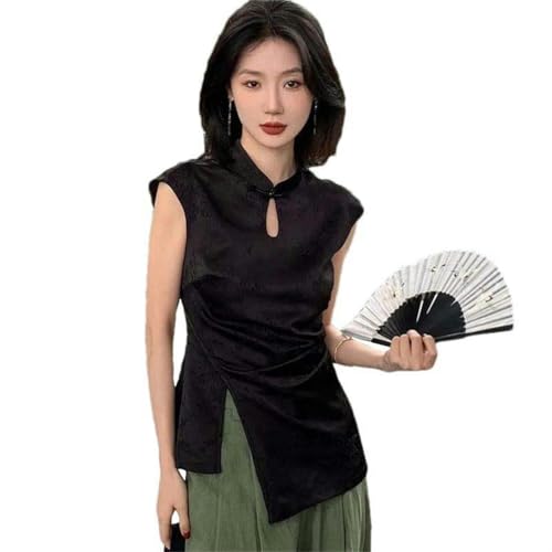 Chemise sans manches style chinois pour vos soirées d'été chics