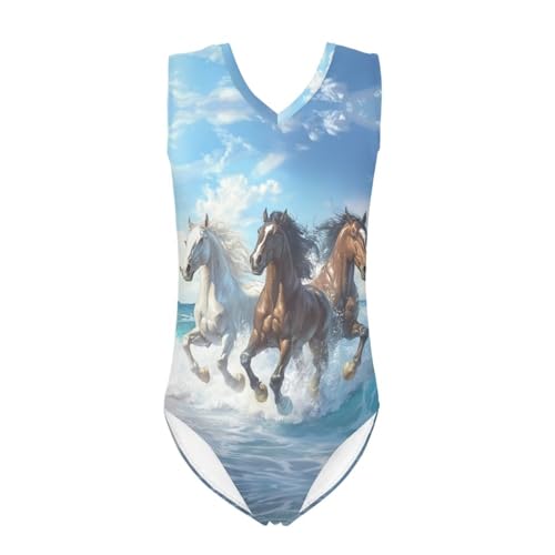 Cute Bathing Suit for Girls Swimsuit 3-14 Y Kids One-Piece Swimwear Sleeveless Quickly Dry Beach Swimsuits