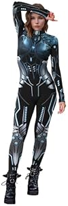 SEAUR Femme Costume Robot Halloween 3D Motif Déguisement Costume Dames Halloween Cosplay Combinaison Jumpsuit S