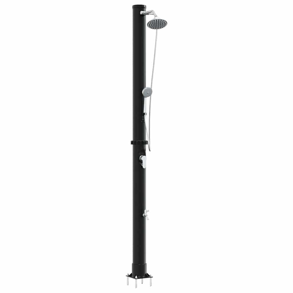 Genérico Doccia Solare da Esterno Nero 217 cm PVC e Alluminio,Nero,8.63kg,42003414
