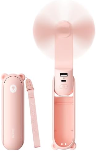 JISULIFE 3 IN 1 Handheld Mini Fan - Portable Fan & Power Bank & F...