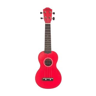 Ukulele Noir By Baton Rouge – red hochglanz mit Tasche - Les Beatles, Paul McCartney, John Lennon, RIngo Starr, George Harrison