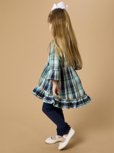 Image of RuffleButts Baby /Toddler Girls Long Sleeve High Low Flowy Ruffle Tunic Top