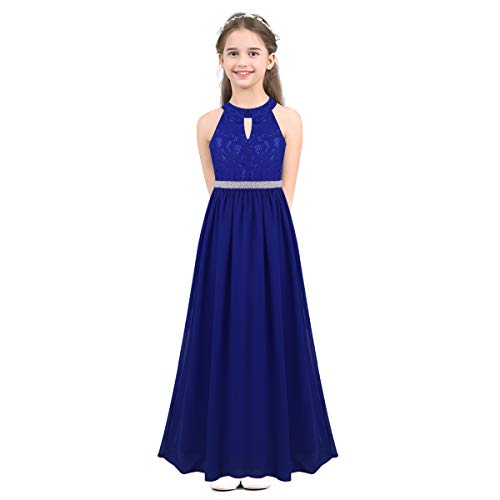 iEFiEL Long Junior Bridesmaid Dress Big Girls Formal Flower Chiffon