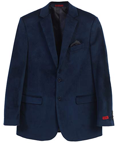 Gioberti Mens Formal Super Soft Velvet Blazer Jacket, Navy, 42 Regular