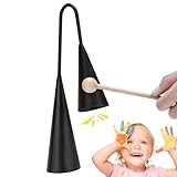 Handhell Agogo Bell – Two Tone Double Metal Samba Agogo Bells, Instrumento de percusión latina, percusión latina tradicional con de madera, campanas dobles de agogo de dos tonos para las riun