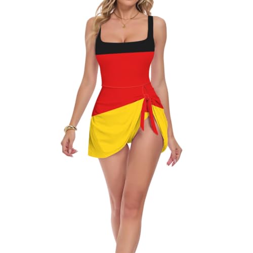 Maillot de bain amincissant avec larges bretelles motif Allemagne
