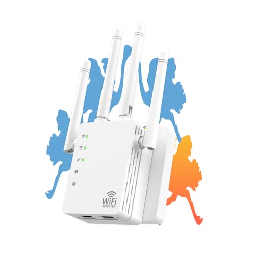 WiFi Extender Signal Booster, 1200Mbps WiFi Range Extender, Dual Band, Cover Up to 12880 Sq.ft & 105 Devices for Home, with Ethernet Port & Access Point, Long Range