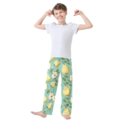 Pear Boys Pants Boys Athletic Pants Long Pant for Boywith Pockets Wide-Leg Size 6-14Y3