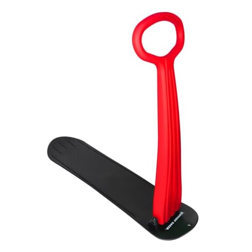 Slippery Racer Kid's Lightweight Compact Foldable Cold Resistant Downhill Outdoor Winter Ski Scooter Snow Sled, Red