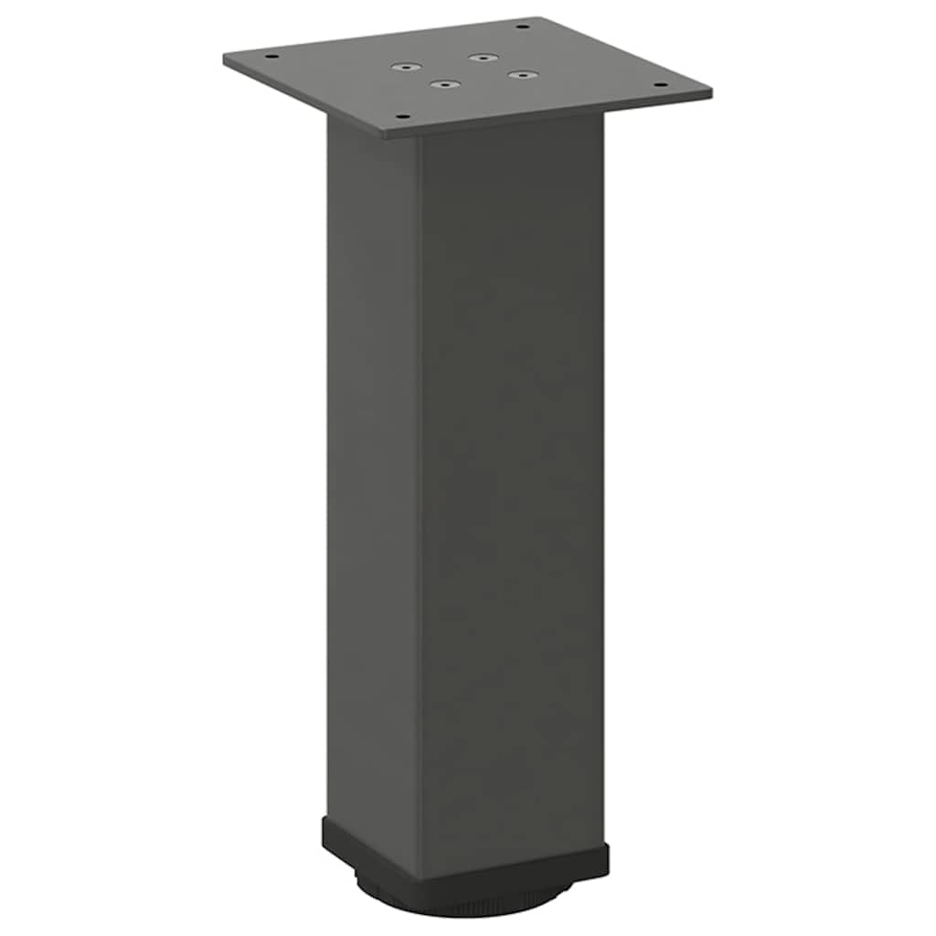 Juego de 4 patas de mesa de café, color antracita, 80 x 80 x 1,2 mm, tubo de acero de 30-32 cm, altura regulable, patas para muebles con patas niveladoras, diseño moderno, robustas