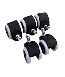 Roulettes AKNOQNTM Lot de 5 roulettes pivotantes pour chaise de bureau, accessoires informatiques (vis)