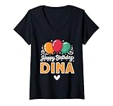 Photo Gallery donna buon compleanno dicendo dina maglietta con collo a v Photo Gallery donna buon compleanno dicendo dina maglietta con collo a v