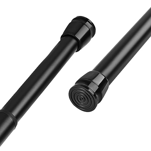 Barras de cortina extensibles de 150 a 260 cm, barras de tensión para cortinas, rieles de cortina de ducha, sin taladro, cortina de ducha, ventanas, cortina de puerta, baño y armario, color negro