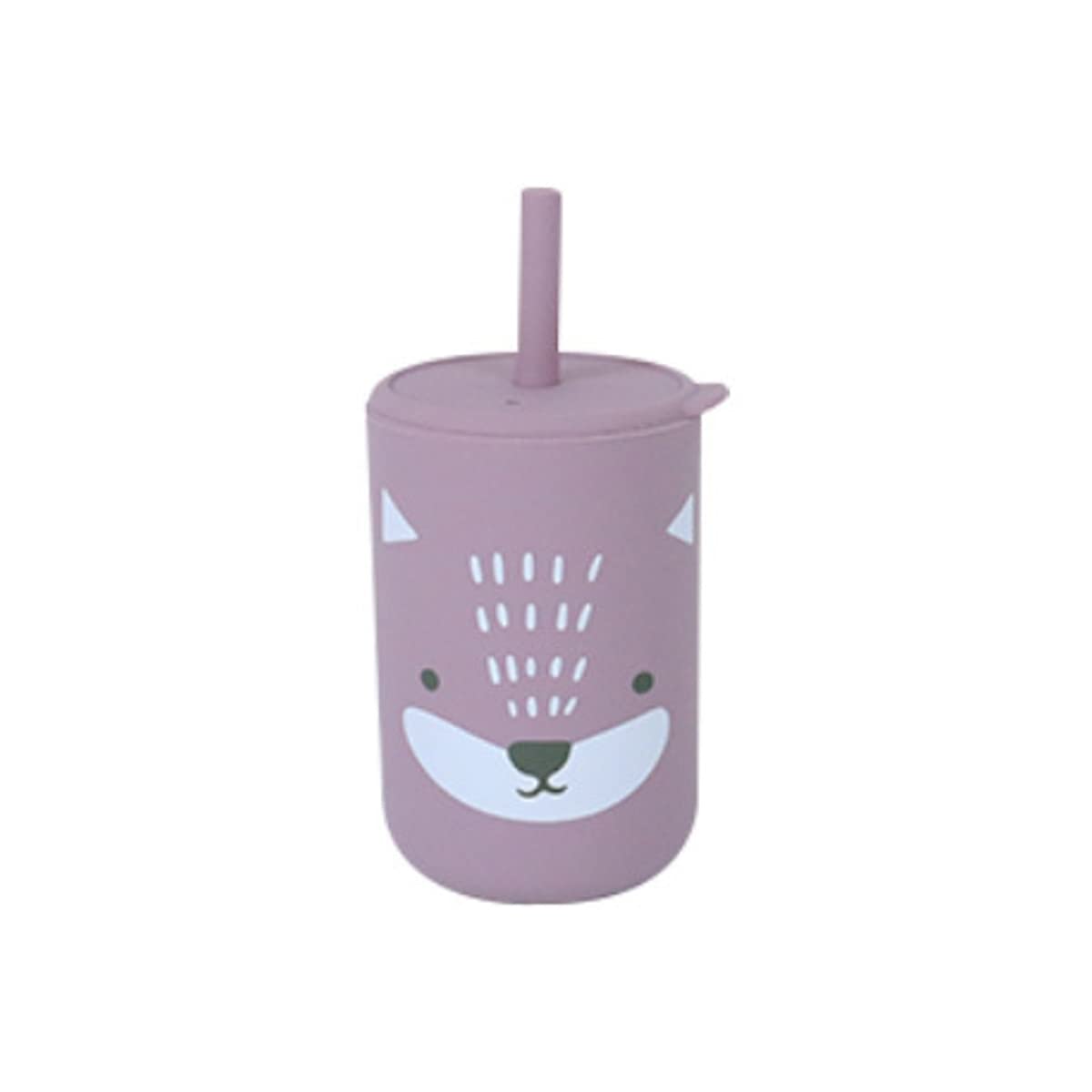 GUCHIGU Mini Cup + Straw Training System - 100% Silicone Training Cup for Infants + Toddlers | Reusable Portable Baby Sippy Drinking Cup for Kids | BPA Free | Cute Penguin Shape (SU2111B, Purple)-image-23