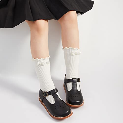 Image of Kiderence Toddler Girl Mary Jane School Uniform Dress Shoes Oxford Flats