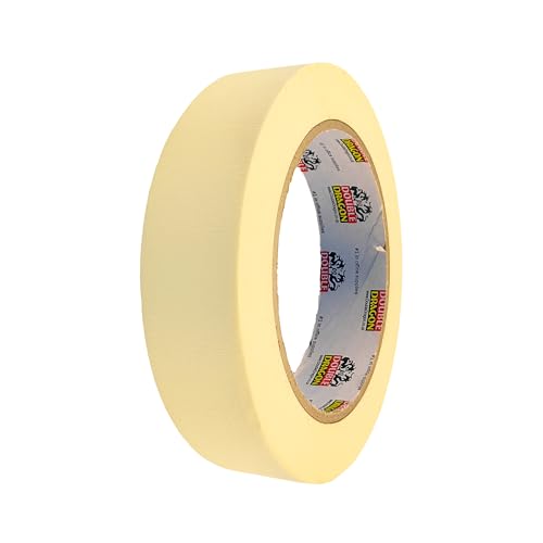 Double Dragon All Purpose Masking Tape 50m Long 24mm Wide | Beige Decorators Tape for Indoor Painting DIY Crafts & Home Projects | Easy-Tear Paper Tape for Walls Art School & Office Use