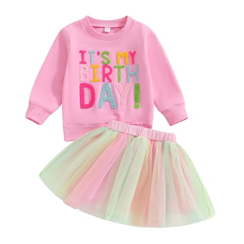 Traje de cumpleanos para ninas de dos piezas con falda tutu ideal para regalo de aniversario