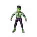 Marvel Hulk Official Youth Halloween Costume - Premium Quality Padded Jumpsuit with Plastic Mask (Size Small) Green