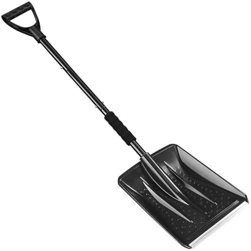 Snow Shovel, Lightweight Aluminum Portable Snow Removal Tool, Shovel for Car Driveway