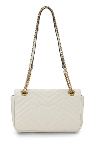 Pre-Loved White Leather GG Marmont Shoulder Bag Small, White4