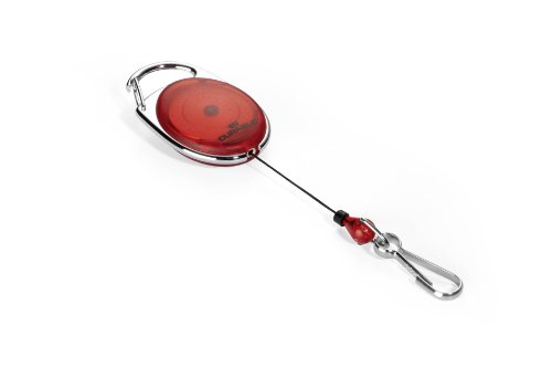 Longueur 80 cm enrouleur de badge avec attache ceinture et mousqueton rouge 832703