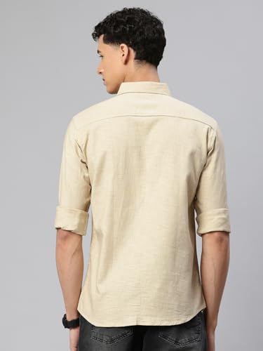 Image of Majestic Man Pure Cotton Smart Slim Fit Opaque Solid Casual Shirt