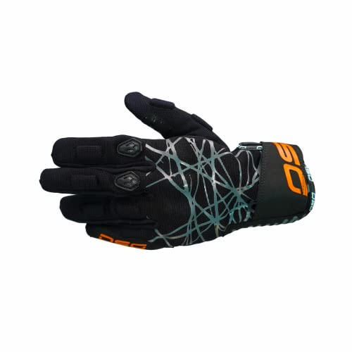 Image of DSG PHOENIX AIR GLOVE (COLOR - BLACK GREY RED FLUO) (SIZE - MEDIUM) - MOTORCYCLE STREET RIDING SHORT GLOVE