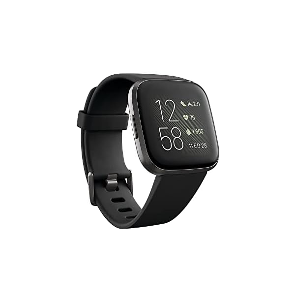 Fitbit Versa 2 Health and Fitness Smartwatch with Heart Rate, Music, Alexa Built-In, Sleep and Swim Tracking, Black…