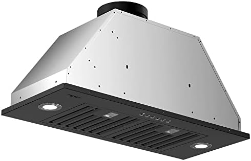 Range Hood Insert, EKON NAB01-36IN Black 900CFM Built-in Range Hoods Ducted/Ductless with 4-Speed Soft Touch Panel Control/Dishwasher-safe Filters, Kitchen Hoods for Over Kitchen Stove