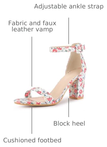 Image of Allegra K Women's Floral Print Open Toe Block High Heels Summer Sandals