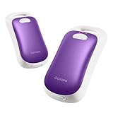 【2025最新型】OCOOPA 電子カイロ IP45防水 UL認証済み UT4 Urban 充電式カイロ 3秒急速発熱 3段階温度調節 USB充電式 長時間連続発熱可能 マグネット式 分離式 防災 軽量 コンパクト アウトドア/防寒対策/旅行/出張/通勤/オフィス ギフト プレゼント (ホワイト×パープル, 9.3 * 4.8 * 2.2 cm)