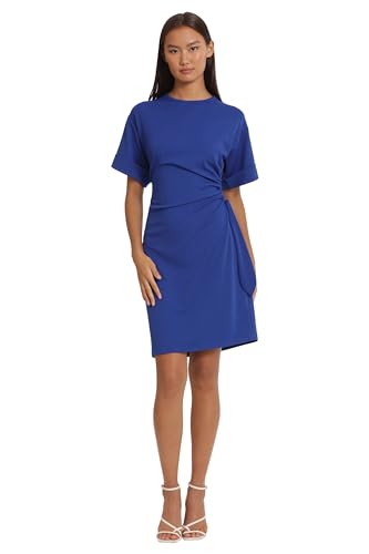 Image of Donna Morgan Women's Sleek and Sophisticated Side Ruched Ad Tie Detail Dress Workwear Event Occasion Guest of