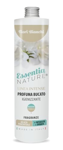 ESSENTIA Profumo per Bucato Linea Intense con Igienizzante, Profumatore Bucato per Lavatrice con Estratti di Oli Essenziali Naturali (Fiori Bianchi, 500 ml, Confezione da 1)