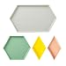 Plastic Stackable Geometric Jewelry Tray Versatile Desk Organizer, UNIKON Storage Platters Small Food Serving Tray Set of 4, Great for Organization, Display, Storage, Decoration
