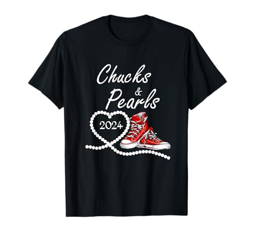 chucks and pearls 2024 Kamala Harris For President 47th T-Shirt