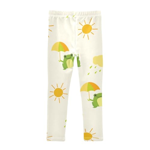 Rainbow Frog Girls Leggings,Workout Leggings for Girls Toddler Athletic Legging Size for 3-10T2