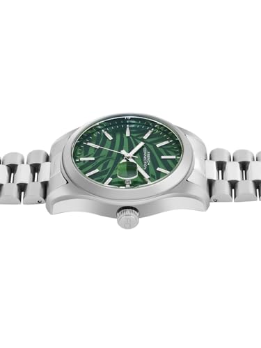 Image of French Connection Sol Dated Green Round Dial Stainless Steel Strap | Casual | Premium | Designed Feature Wrist Watch for Men - FCH14NSM