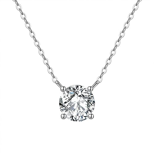 Collier argent pour femme KnSam, pendentif rond en argent 925