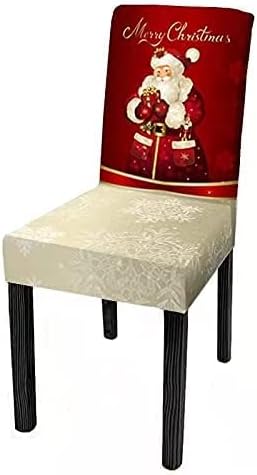 LC&YZQ Dining Chair Covers Christmas Set Of 1/2/4/6, Removable Washable Spandex Slipcovers For Dining Room, Hotel, Ceremony, Kitchen,h,2pcs