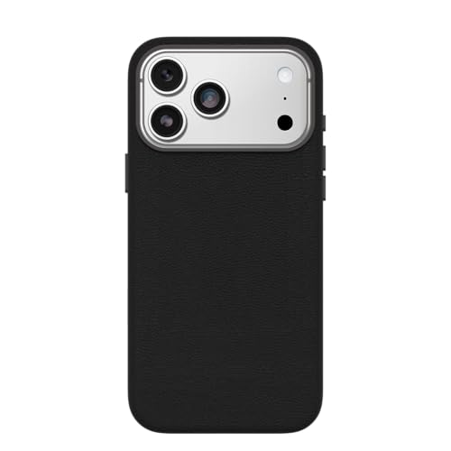 Image of OtterBox iPhone 17 Pro Max Symmetry Series Cactus Leather Case - Noir Ash - Black - Slim, Premium Protective iPhone Case