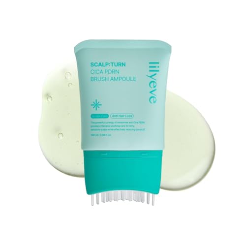 lilyeve SCALPTURN Cica PDRN Scalp Serum with Built-in Brush, PDRN to Strengthen Hair Roots, Itchy Scalp Relief, Dry Scalp Hydration – Korean Hair Care, 3.38 fl.oz