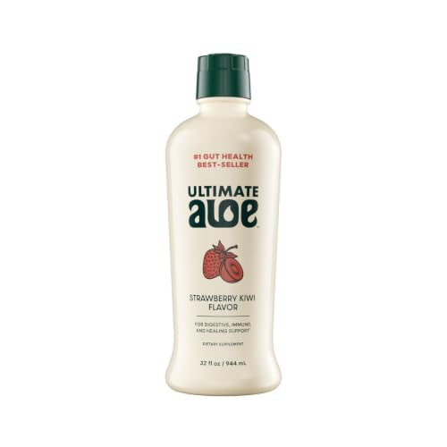 Ultimate Aloe Aloe Juice for Gut Health Digestive Comfort Immune Support and Nutrient Absorption Strawberry & Kiwi Flavor 16 Servings