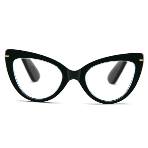 KoKoBin Large Cat Eye Reading Glasses Women's Anti-Blue Light Glasses Fashion and Comfortable Cat's Eye Computer Reader (Black, +2.5) - Image 2