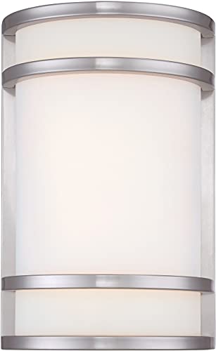 Minka Lavery Outdoor Wall Light 9802-144-L Bay View Exterior LED Wall Lantern, Stainless Steel