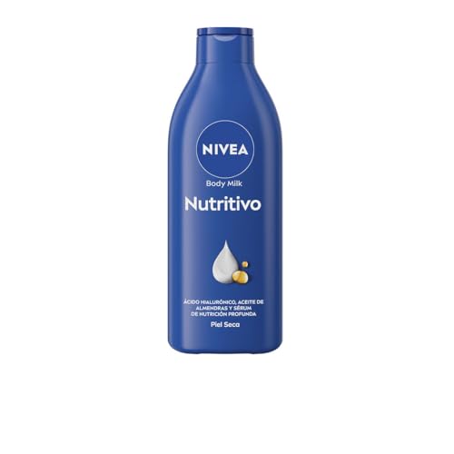NIVEA Body Milk Nutritivo (1 x 400 ml), latte per il corpo che idrata per 72 ore, crema idratante per il corpo con olio di mandorle e acido ialuronico, per pelli secche