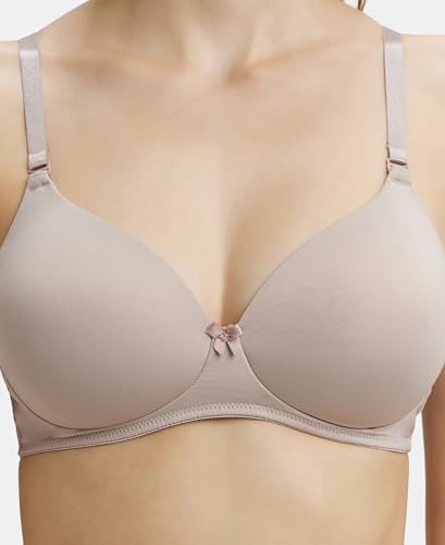 Image of Jockey 1819 Women's Wirefree Padded Microfiber Nylon Elastane Stretch Full Coverage Multiway Styling T-Shirt Bra with Magic Under Cup